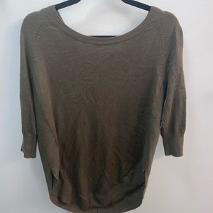 Express military green cross back sweater